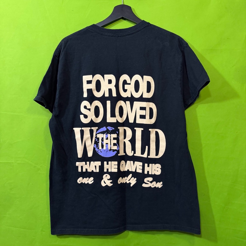 Jesus Loves You JLY For God So Loved The World Graphic T-Shirt Black Large